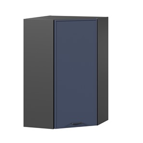 Настенный угловой шкаф высокий Индиго ЛД 298.620.000.159, Чёрный/Тёмно-синий в Брянске