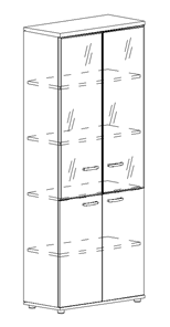 Шкаф для документов Albero, со стеклянными дверьми (78х36,4х193) в Брянске