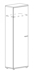 Шкаф для одежды узкий А4, (60x36.4x193) белый премиум А4 9308 БП в Брянске