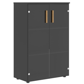 Шкаф со стеклянными средними дверьми FORTA Черный Графит FMC 80.2 (798х404х1197) в Брянске