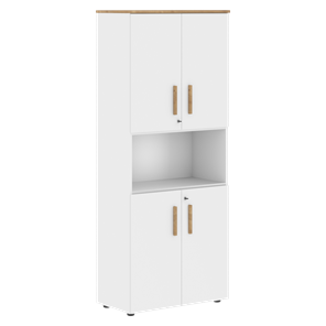 Шкаф с глухими  малыми дверьми FORTA Белый-Дуб Гамильтон FHC 80.4(Z) (798х404х1965) в Брянске