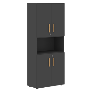 Шкаф  с глухими малыми дверями FORTA Черный Графит  FHC 80.2(Z) (798х404х1965) в Брянске
