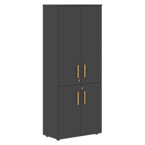 Шкаф широкий высокий FORTA Черный Графит FHC 80.2(Z) (798х404х1965) в Брянске