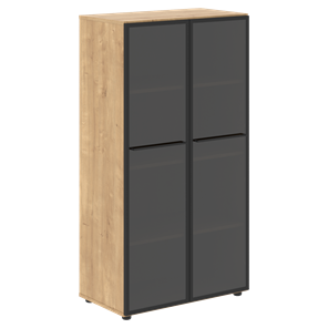 Шкаф средний со стеклянными  дверцами LOFTIS Дуб Бофорд LMC 80.2 (800х430х1517) в Брянске