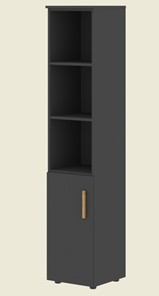 Шкаф колонна высокий с глухой малой дверью левой FORTA Черный Графит  FHC 40.5 (L) (399х404х1965) в Брянске
