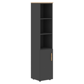 Высокий шкаф колонна с глухой малой дверью левой FORTA Графит-Дуб Гамильтон  FHC 40.5 (L) (399х404х1965) в Брянске