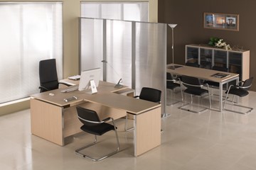 Офисный стол для руководителя Reventon, зебрано песочный, правый (180х90х76) МЕ 130 в Брянске - предосмотр 9