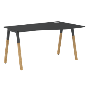 Письменный стол правый FORTA Черный Графит-Черный Графит-Бук FCT 1367 (R) (1380х900(670)х733) в Брянске