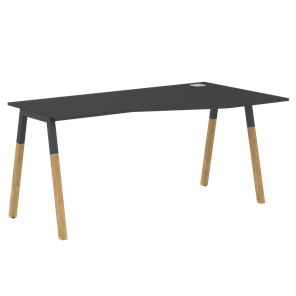 Письменный стол правый FORTA Черный Графит-Черный Графит-Бук FCT 1567  (R) (1580х900(670)х733) в Брянске - предосмотр
