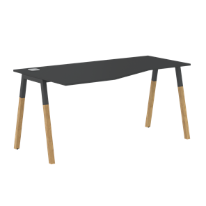 Письменный стол левый FORTA Черный Графит-Черный Графит-Бук FCT 1567  (L) (1580х900(670)х733) в Брянске