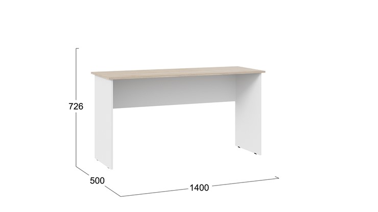 Письменный стол Тип 14, 1400 (Дуб Сонома/Белый Ясень) в Брянске - изображение 2