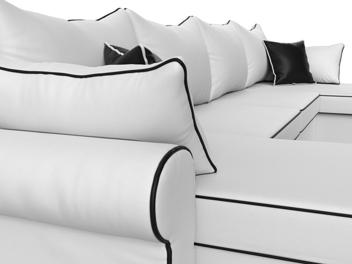Большой П-образный диван Элис, Белый (экокожа) в Брянске - изображение 5