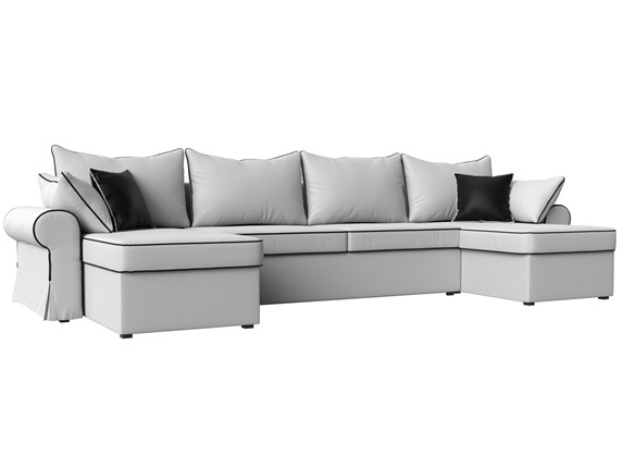 Большой П-образный диван Элис, Белый (экокожа) в Брянске - изображение
