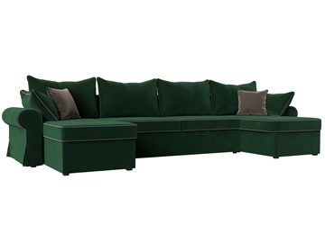 Большой П-образный диван Элис, Зеленый (велюр) в Брянске