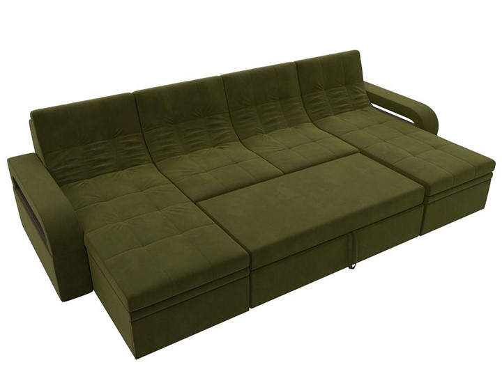 П-образный диван Лига-035 мини, Зеленый (микровельвет) в Брянске - изображение 1
