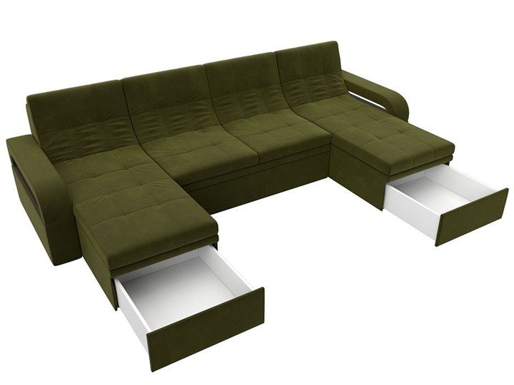 П-образный диван Лига-035 мини, Зеленый (микровельвет) в Брянске - изображение 2