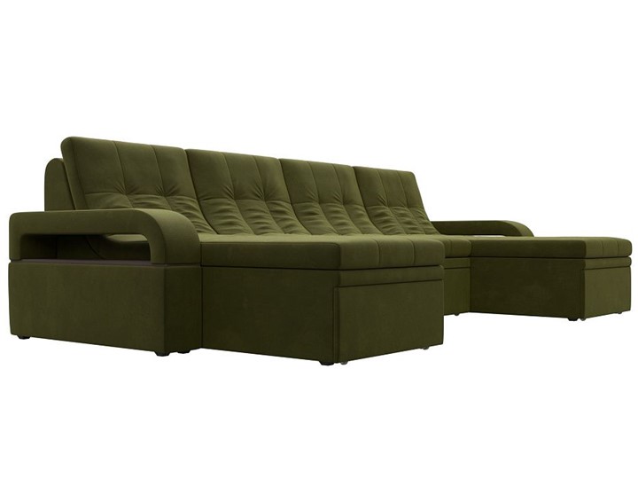 П-образный диван Лига-035 мини, Зеленый (микровельвет) в Брянске - изображение 5
