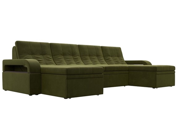 П-образный диван Лига-035 мини, Зеленый (микровельвет) в Брянске - изображение