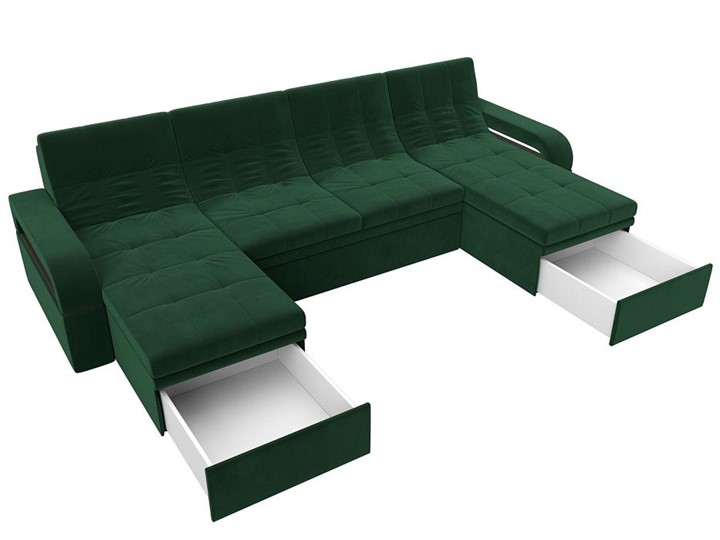 П-образный диван Лига-035 мини, Зеленый (велюр) в Брянске - изображение 2