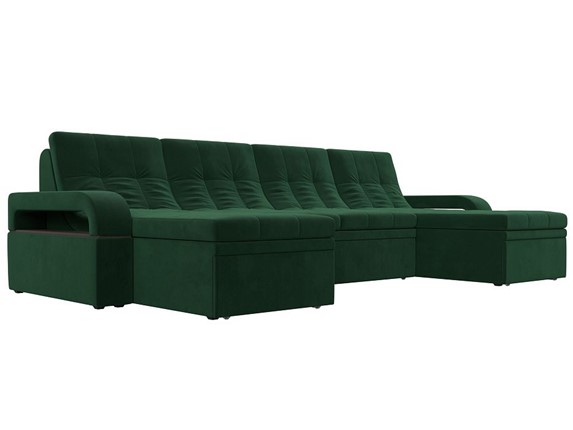 П-образный диван Лига-035 мини, Зеленый (велюр) в Брянске - изображение