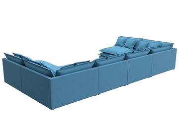 Большой П-образный диван Лига-040, Амур голубой (рогожка) в Брянске - предосмотр 5