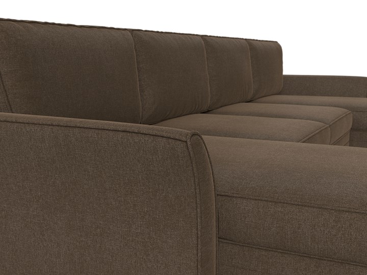 Большой П-образный диван София, Коричневый (Рогожка) в Брянске - изображение 3