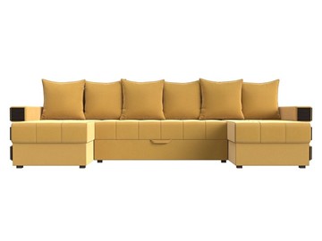 Большой П-образный диван Венеция боннель, Желтый (Микровельвет) в Брянске - предосмотр 1