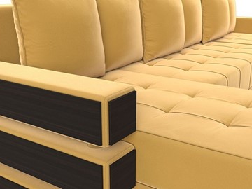 Большой П-образный диван Венеция боннель, Желтый (Микровельвет) в Брянске - предосмотр 2