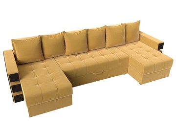 Большой П-образный диван Венеция боннель, Желтый (Микровельвет) в Брянске - предосмотр 5