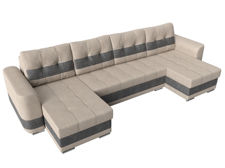 П-образный диван Честер, Бежевый/серый (рогожка) в Брянске - изображение 4