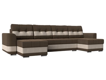 П-образный диван Честер, коричневый/бежевый (рогожка) в Брянске
