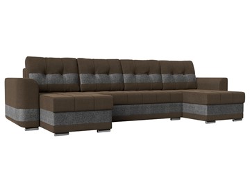 П-образный диван Честер, Коричневый/серый (рогожка) в Брянске