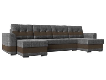 П-образный диван Честер, Серый/коричневый (рогожка) в Брянске