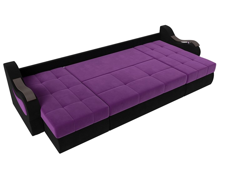 П-образный диван Меркурий П, Фиолетовый/черный (вельвет) в Брянске - изображение 5