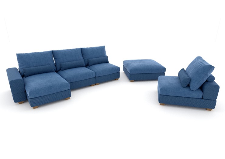 П-образный диван V-10-M П (П1+Д4+Д2+УС+ПС), Memory foam в Брянске - изображение 2