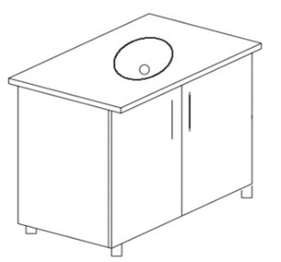 Кухонный шкаф двухдверный под врезную мойку Некст МДФ  Б26 МДФ  премиум, глянец, металик без столешницы в Брянске
