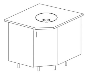 Кухонный шкаф угловой под врезную мойку Некст МДФ Б28 МДФ  матовый без столешницы в Брянске