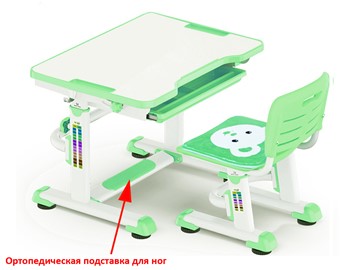 Растущая парта и стул Mealux BD-08 Teddy, green, зеленая в Брянске - предосмотр