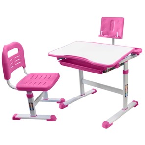 Детский стол-трансформер с подставкой и стулом, Holto SET-17A, Розовый в Брянске - предосмотр
