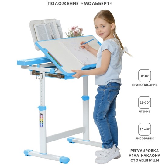 Комплект растущей мебели SET Holto-18 голубой в Брянске - изображение 2