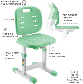 Растущий стол SET Holto-2 зеленый в Брянске - предосмотр 5