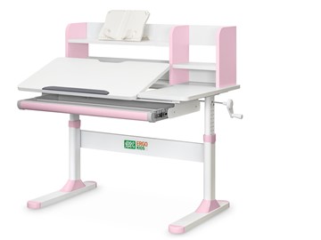 Растущий стол Ergokids TH-330 Pink TH-330 W/PN, столешница белая / накладки на ножках розовые в Брянске - предосмотр