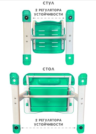 Комплект из растущих парты и стула SET HOLTO-17А, зеленый в Брянске - изображение 12