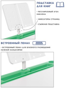 Комплект из растущих парты и стула SET HOLTO-17А, зеленый в Брянске - предосмотр 6