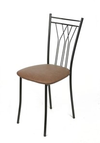 Кухонный стул Премьер СРП-097 Эмаль черная, экотекс коричневый в Брянске - предосмотр